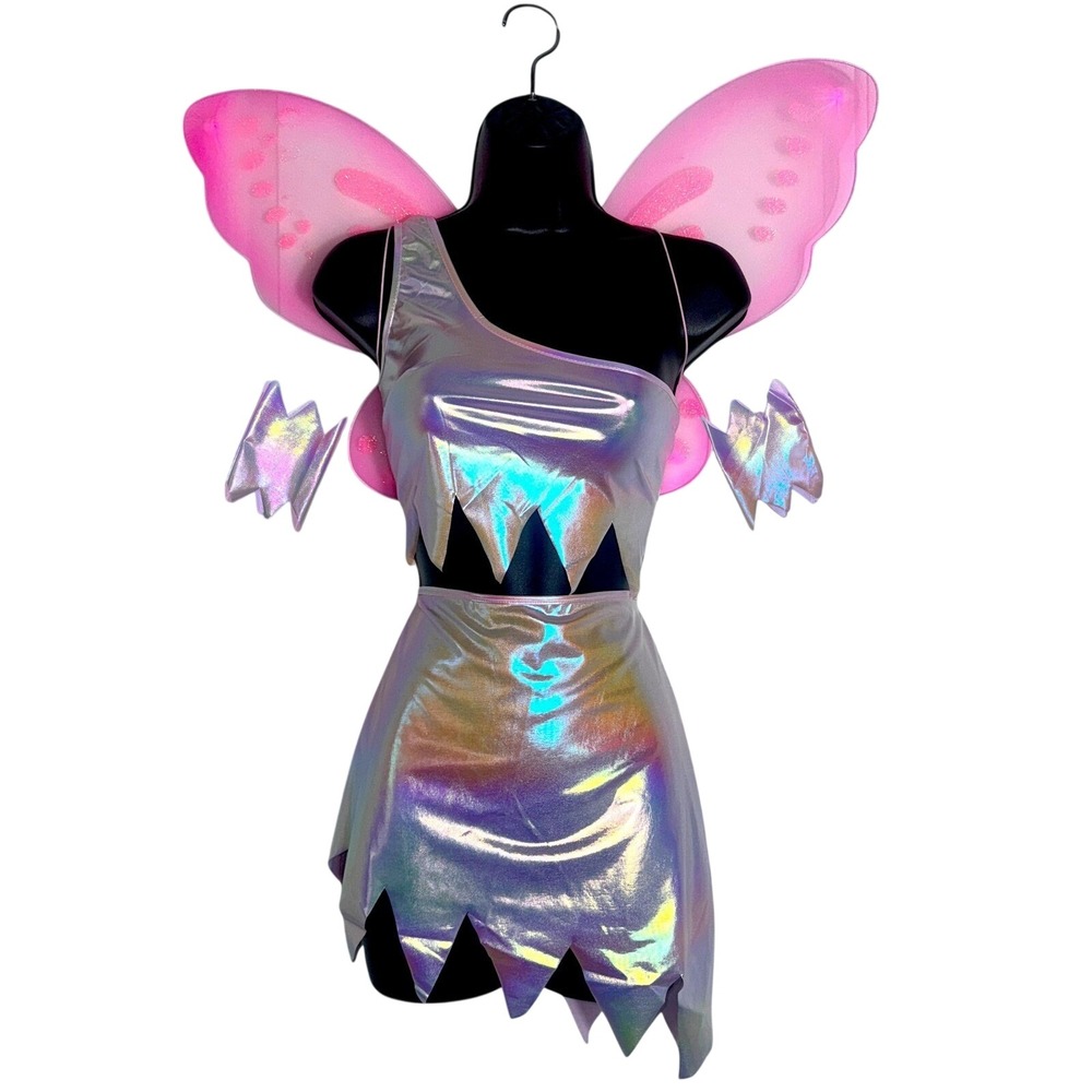 Small Butterfly Fairy Halloween Costume Set Wings Faerie Skirt Festival Rave